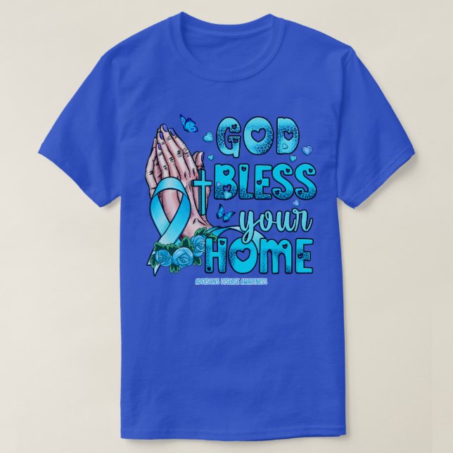 Camiseta Enfermedad de Addison Sensibilización dios bendice (Diseño del anverso)