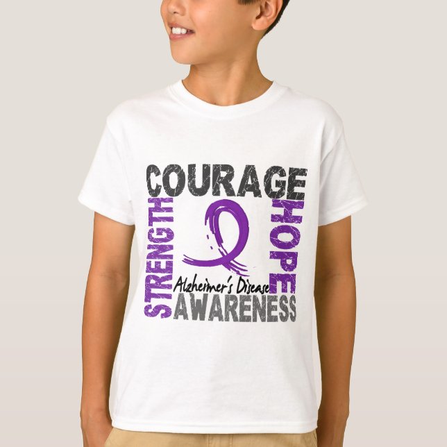 Camiseta Enfermedad de Alzheimer de la esperanza del valor (Anverso)