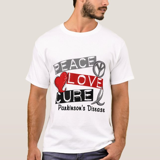 CAMISETA ENFERMEDAD DE LA CURACIÓN PARKINSONS DEL AMOR DE (Anverso)