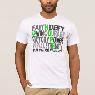 Camiseta Enfermedad de Lyme del collage de la palabra de la