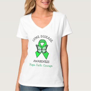 Camiseta Enfermedad de Lyme Esperanza Coraje de fe