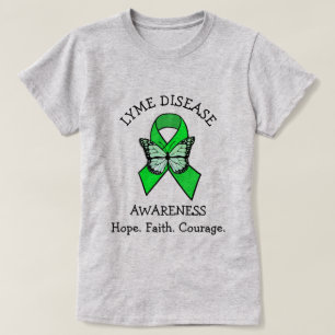 Camiseta Enfermedad de Lyme Esperanza Fe Coraje