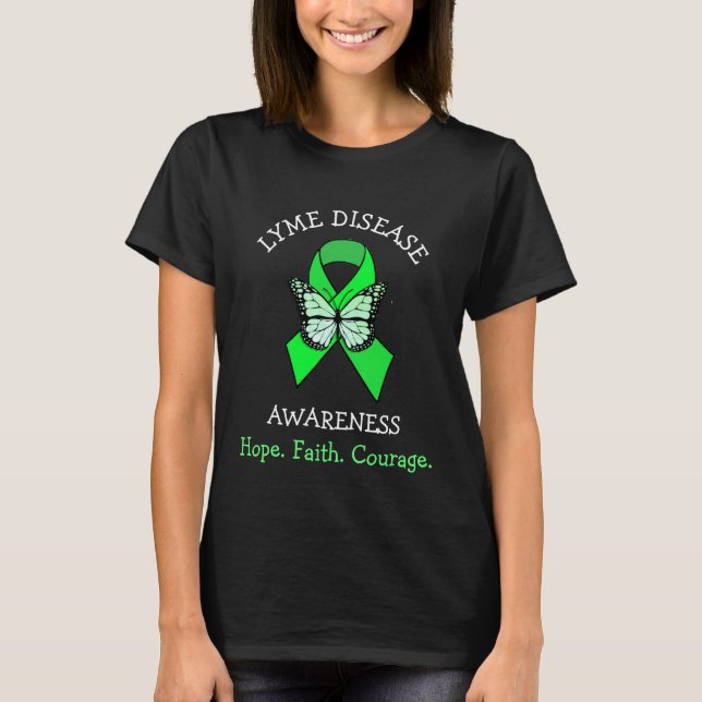 Camiseta Enfermedad de Lyme Esperanza Fe Coraje (Anverso)