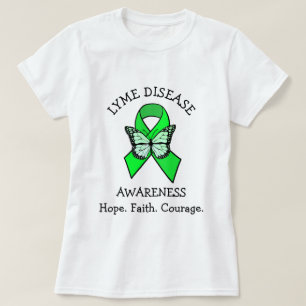 Camiseta Enfermedad de Lyme Esperanza Fe Coraje