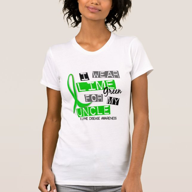 Camiseta Enfermedad de Lyme llevo la verde lima para mi tío (Anverso)