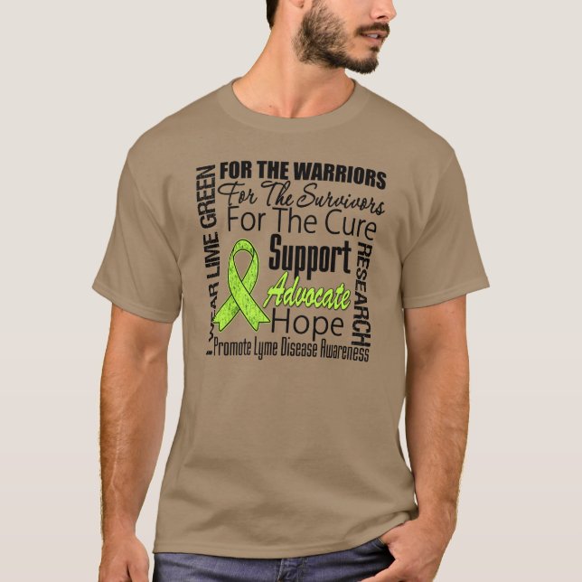 Camiseta Enfermedad de Lyme llevo tributo de la cinta de la (Anverso)