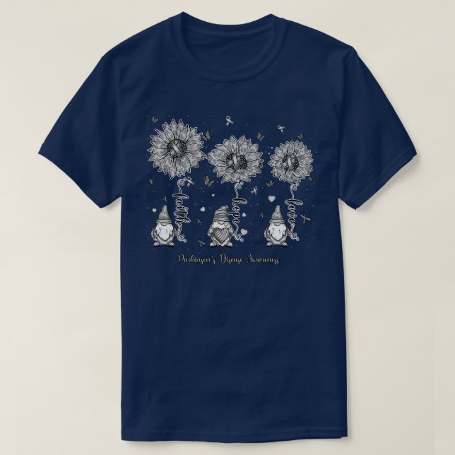 Camiseta Enfermedad de Parkinsons Sensibilización gnomo fe  (Diseño del anverso)