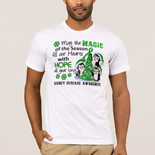 Camiseta Enfermedad de riñón de los pingüinos del navida