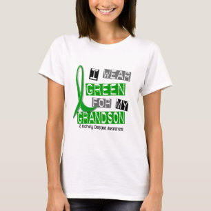 Camiseta Enfermedad de riñón llevo el verde para mi nieto