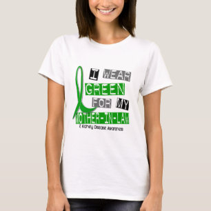 Camiseta Enfermedad de riñón llevo el verde para mi suegr