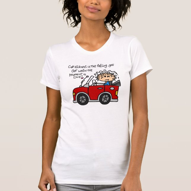 Camiseta Enfermedad del coche humorístico (Anverso)