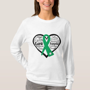 Camiseta Enfermedad hepática Collage de la cinta cardíaca