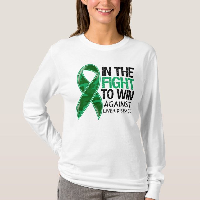 Camiseta Enfermedad Hepática - Lucha Para Ganar (Anverso)