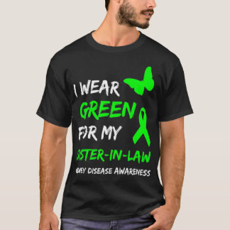 Camiseta Enfermedad renal que uso verde para mi esposaEn la