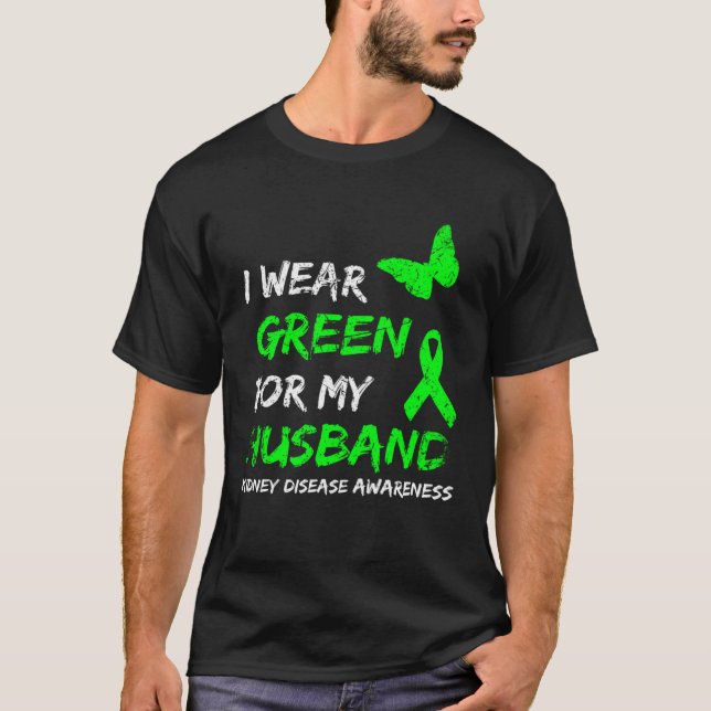 Camiseta Enfermedad renal que uso verde para mi esposo Cint (Anverso)