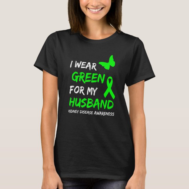 Camiseta Enfermedad renal que uso verde para mi esposo Cint (Anverso)