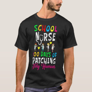 Camiseta Enfermera 100 Días De Patrullar Pequeños Humanos D