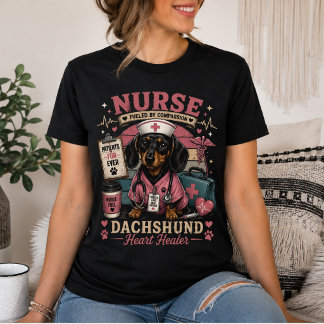 Camiseta Enfermera Adorable Dachshund – Pacientes Peludos P