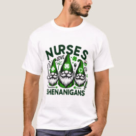 Camiseta Enfermera afortunada Gnomes - Shenanigans en Scrub