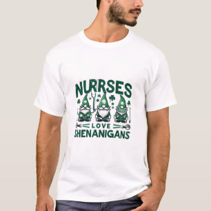 Camiseta Enfermera afortunada Gnomes - Shenanigans en Scrub