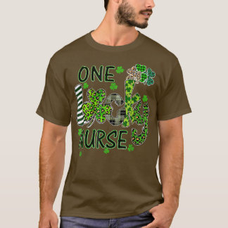 Camiseta Enfermera afortunada leopardo de los shamrock en S