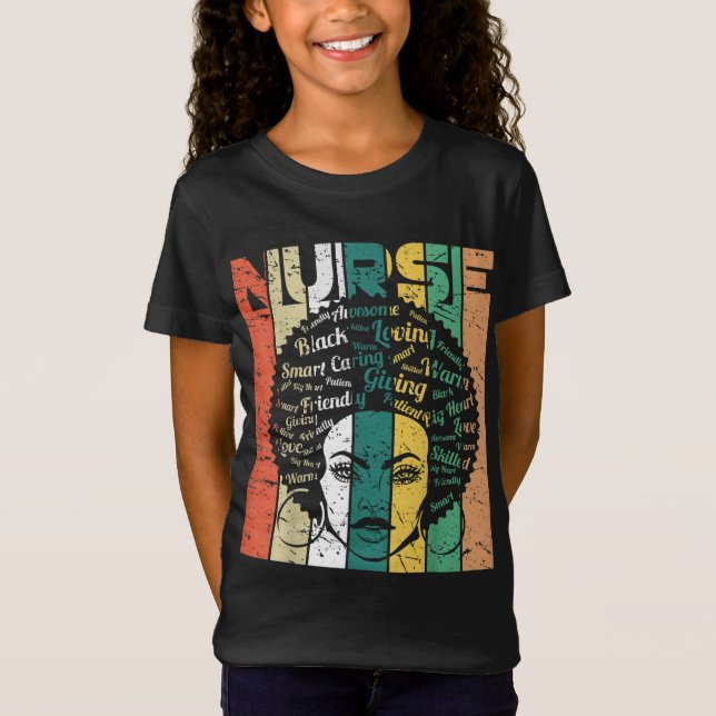 Camiseta Enfermera afro retro Guay historia negra (Anverso)