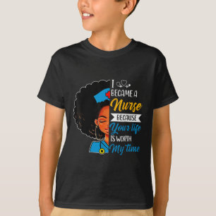 Camiseta Enfermera afro retro Guay historia negra