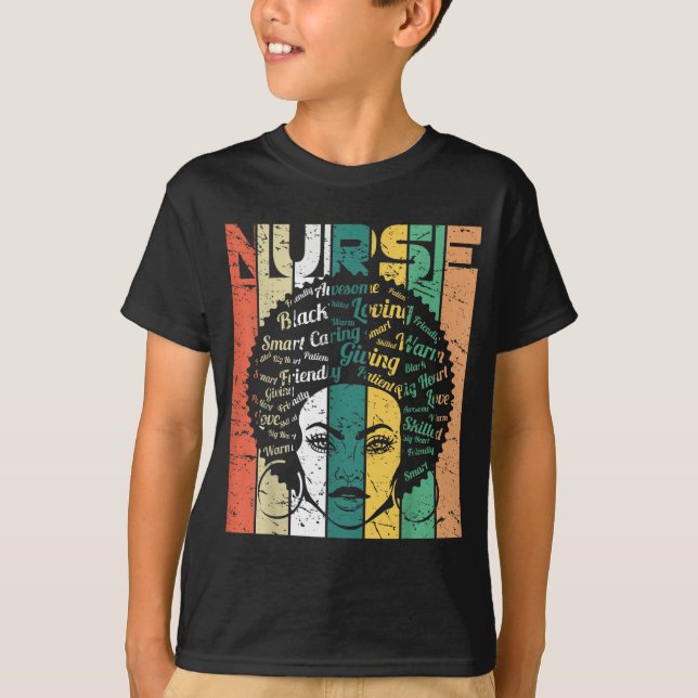Camiseta Enfermera afro retro Guay historia negra (Anverso)