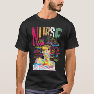 Camiseta Enfermera afro retro Guay historia negra