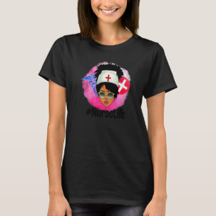 Camiseta Enfermera afroamericana afro melanina reina RN neg