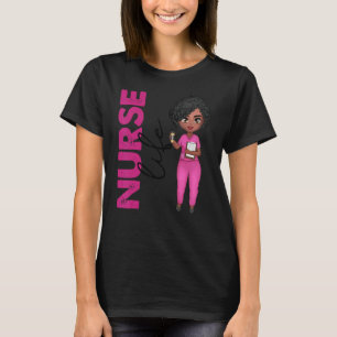 Camiseta Enfermera afroamericana negra médico sanitario