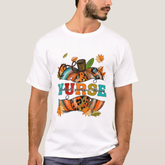 Camiseta Enfermera Agradecido leopardo de calabaza bendecid