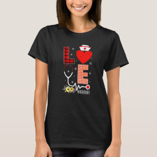 Camiseta Enfermera Ama La Vida Búfalo Corazón Cuadro Esteto