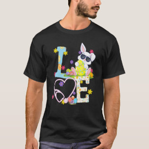 Camiseta Enfermera Amor Estetoscopio Ropa de Trabajo Vida E