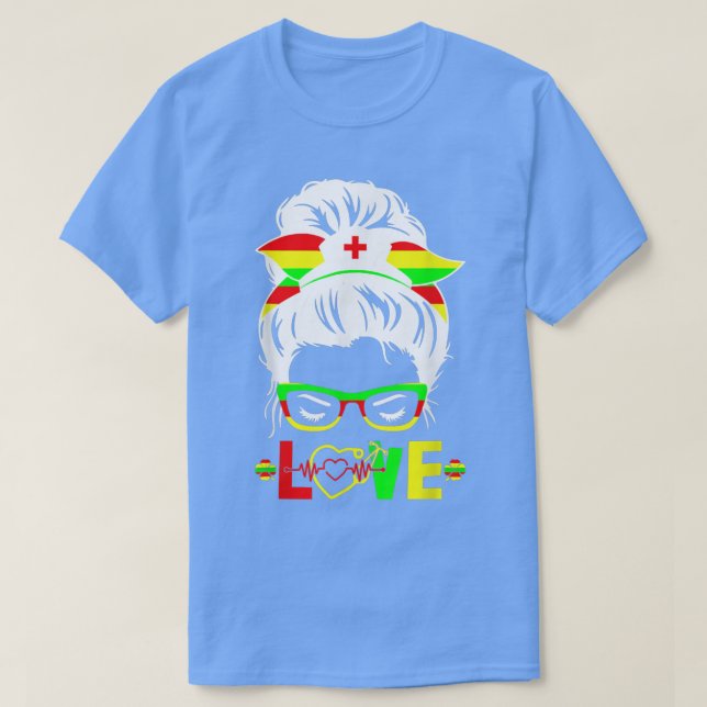 Camiseta Enfermera Amor Historia Negra África RN Enfermería (Diseño del anverso)