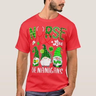 Camiseta Enfermera Amor Shenanigans Graciosos Gnomes St Pat