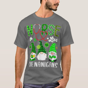 Camiseta Enfermera Amor Shenanigans Graciosos Gnomes St Pat