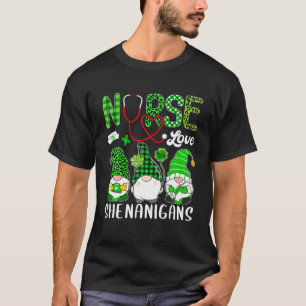 Camiseta Enfermera Amor Shenanigans Graciosos Gnomes St Pat