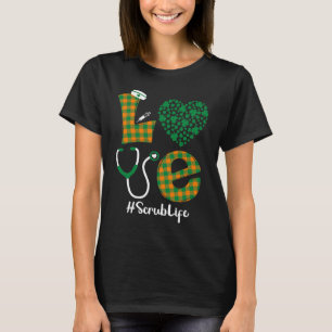 Camiseta Enfermera Amor Vida San Patricio Irlandés Tréboles