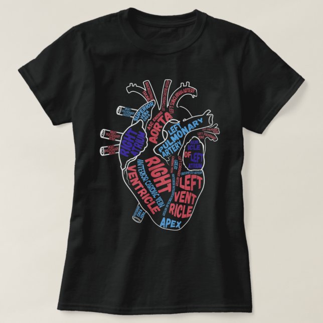 Camiseta Enfermera anatómica Cardiología médica (Diseño del anverso)