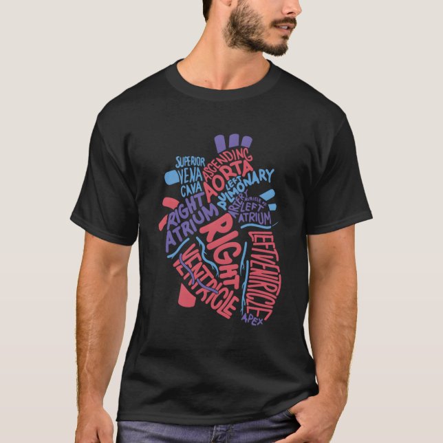 Camiseta Enfermera anatómica Hu He Cardiología Médica Cardi (Anverso)