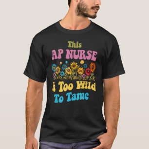Camiseta Enfermera AP Lindo Retro Mujeres Flor Silvestre En