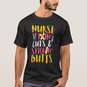 Camiseta Enfermera Arreglando Cortes Vida de Quirófano Escu