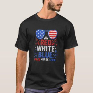 Camiseta Enfermera azul rojo de color azul blanco vintage e