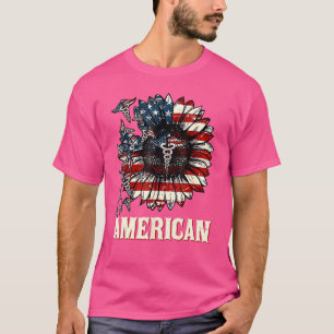 Camiseta Enfermera Bandera Americana De Girasol 4 De Julio