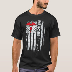 Camiseta Enfermera bandera americana Er Pacu L&d Picu regis