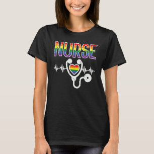 Camiseta Enfermera Bandera Arcoiris Orgullo Gay Ally Lgbtq 