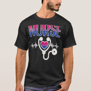 Camiseta Enfermera Bisexual Stethoscope Bi Bandera De Cosas