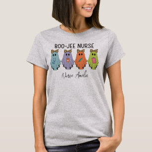 Camiseta Enfermera Boo-Jee Halloween Fantasma Nombre Person