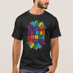 Camiseta Enfermera Cardiaca Arcoiris Girasol Lgbt Enfermerí